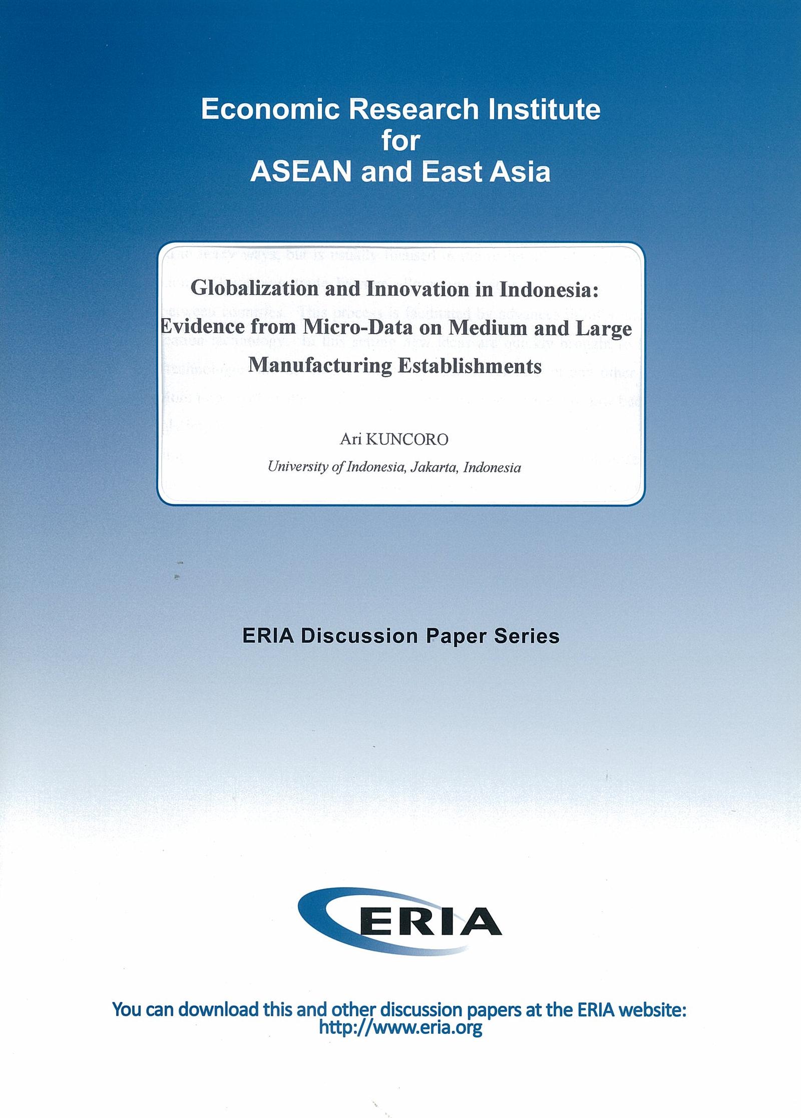 Globalization and Innovation in Indonesia: Evidence from Micro-Data on Medium and Large Manufacturing Establishments