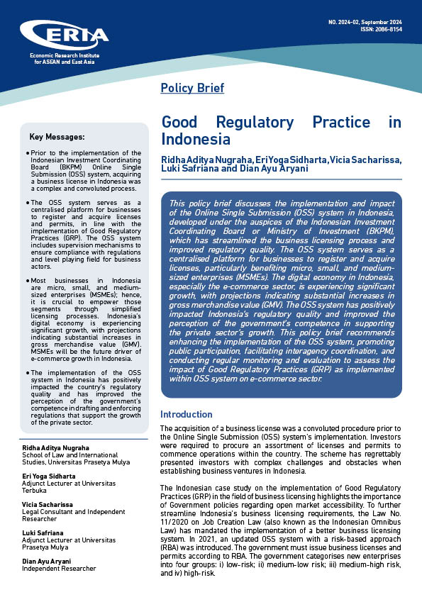 Good Regulatory Practice in Indonesia