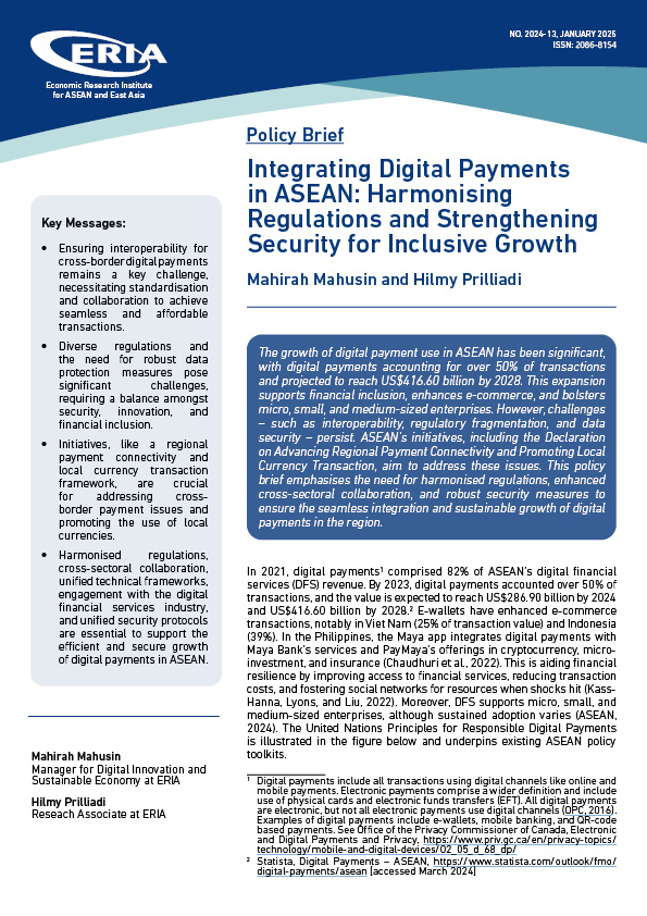 Integrating Digital Payments in ASEAN: Harmonising Regulations and Strengthening Security for Inclusive Growth